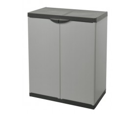 Mobile basso 70 cm in resina plastica grigio da esterno con ripiani - Mongardi