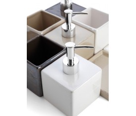 DISPENSER PORTASAPONE PORTASPOZZOLINO PORTASCOPINO DA BAGNO ARREDO IN CERAMICA