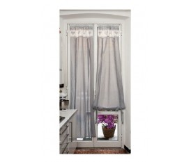 Tende 60x240 cucina bagno shabby grigie a pois
