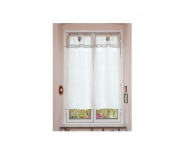 Tendine finestra 45x150 bianche country shabby merletto cuori cucina bagno
