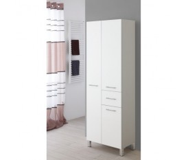 Mobile bagno a doppia colonna portasciugamani bianco legno - Feridras