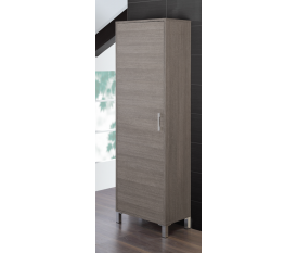 Armadio bagno a colonna - Feridras - Bianco - Rovere