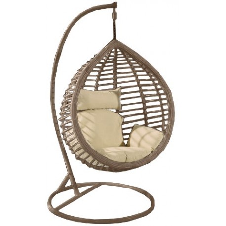Poltrona sospesa a nido uovo sospesa marrone