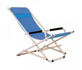 SEDIA SDRAIO IN ACCIAIO COLORE AVION BLU MARE SPIAGGIA E GIARDINO